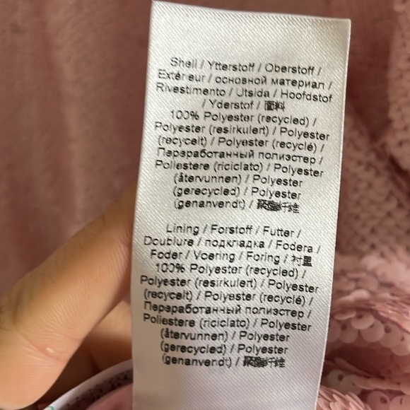 Ganni Sequin Mini Dress Women’s Size 8 Y2K Soft Girl Barbiecore Powder Pink - Picture 10 of 10